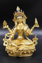 Hindu goddess Laxmi Statue - The Goddess of Wealth and Good Fortune 8" - Vajracrafts