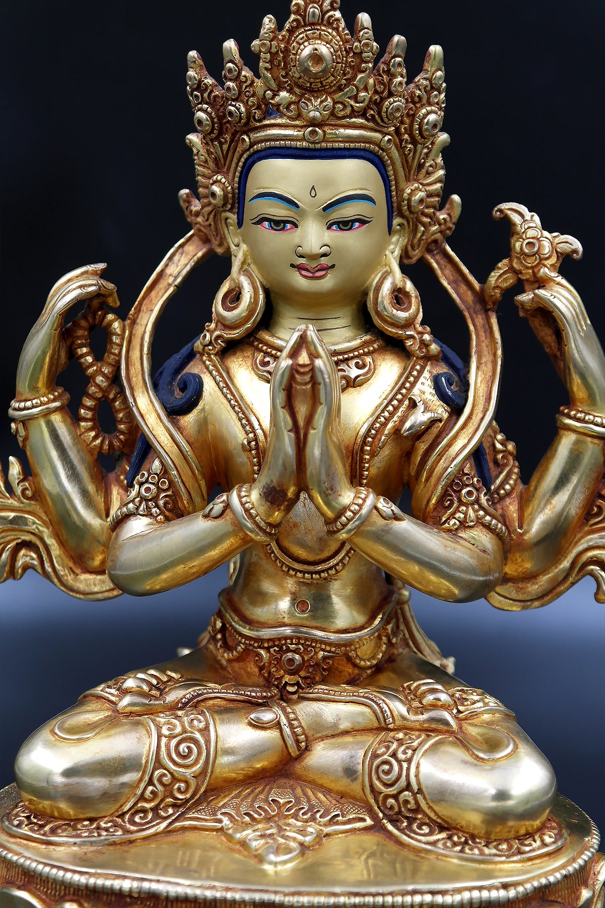 Tibetan Chenrezig Statue 10.5"