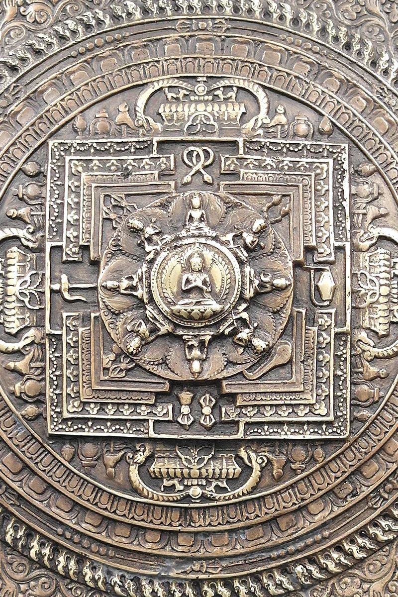 Antique Tibetan Buddhist Mandala Thangka Wall hanging - Vajracrafts
