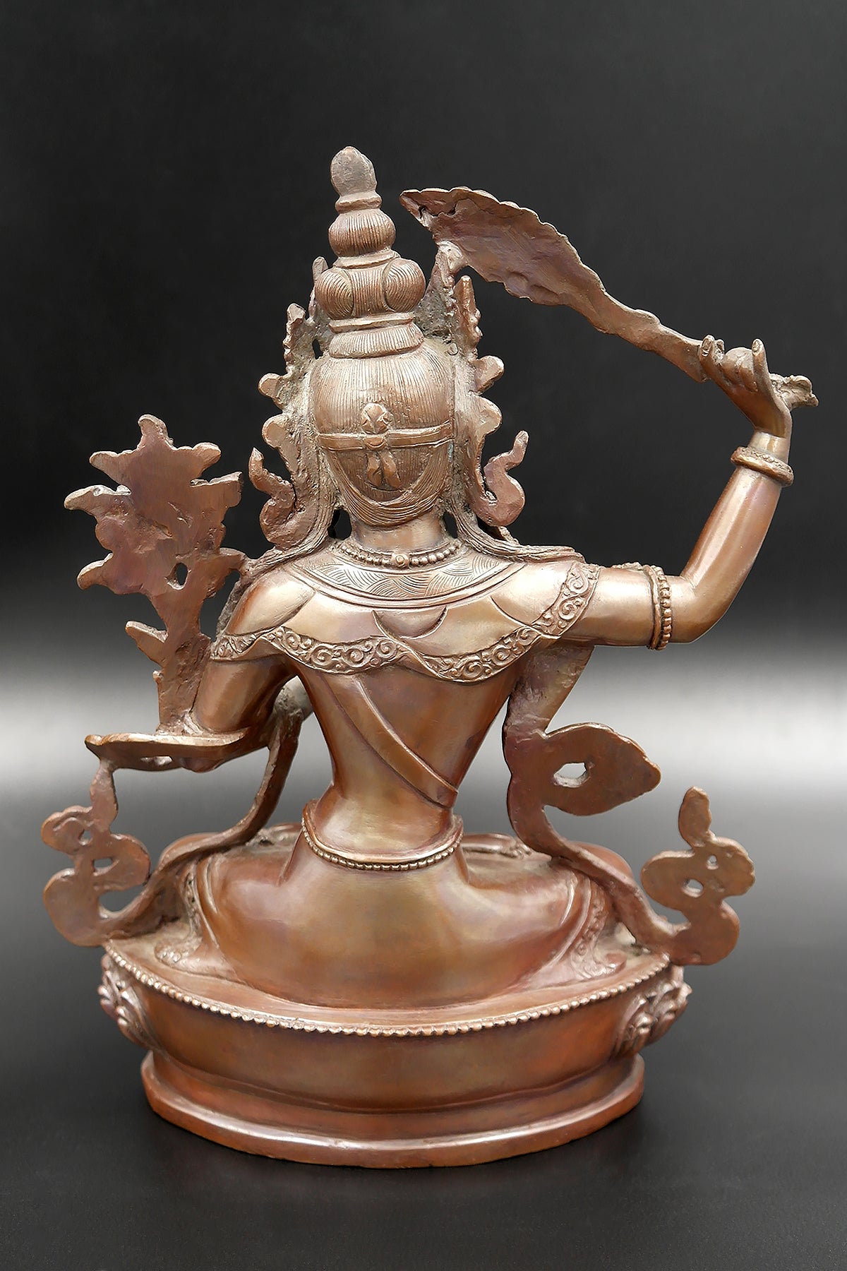 Copper Oxidized handmade Manjushree Statue 8"