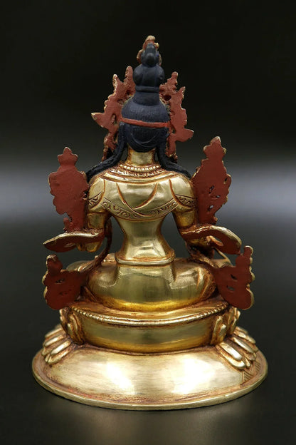 Gold Painted White Tara statue 6" - Vajracrafts