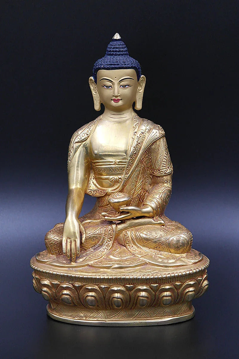 Hand Made Tibetan High quality Shakyamuni Buddha Statue 8" - Vajracrafts