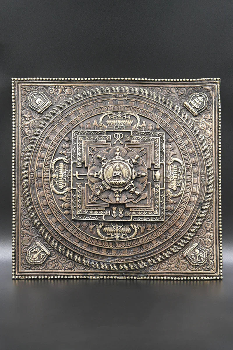 Antique Tibetan Buddhist Mandala Thangka Wall hanging - Vajracrafts