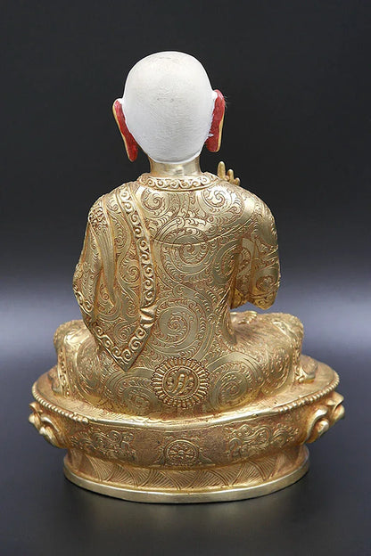 Full Gold Plated Gyaltsab Je statue 9" - Vajracrafts