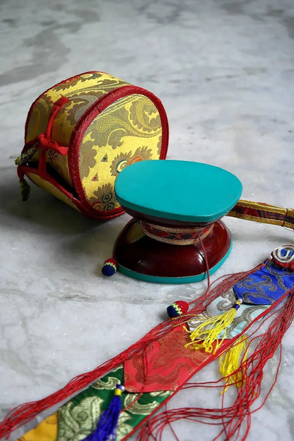 Handmade Buddhist Ritual Wooden Chod Drum - Vajracrafts