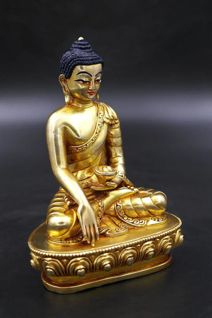 Gold Plated Shakyamuni Buddha Statue 6" - Vajracrafts
