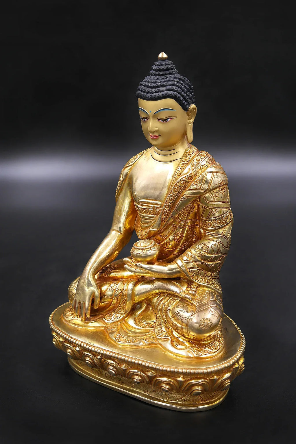 Hand carved Shakyamuni Buddha Statue from Nepal 7" - Vajracrafts