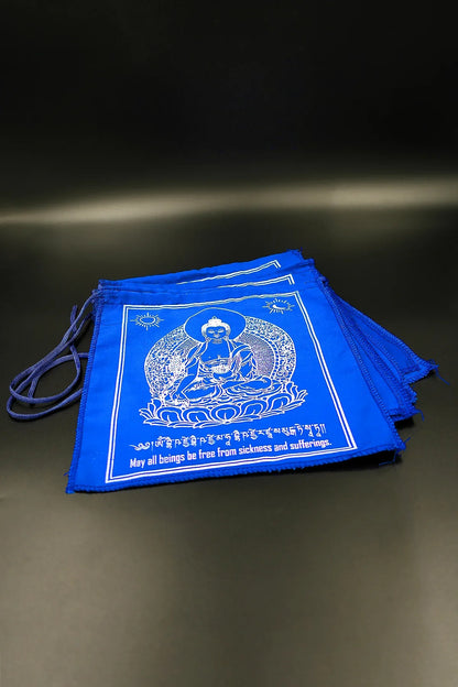 Medicine Buddha blue Prayer Flags - Vajracrafts