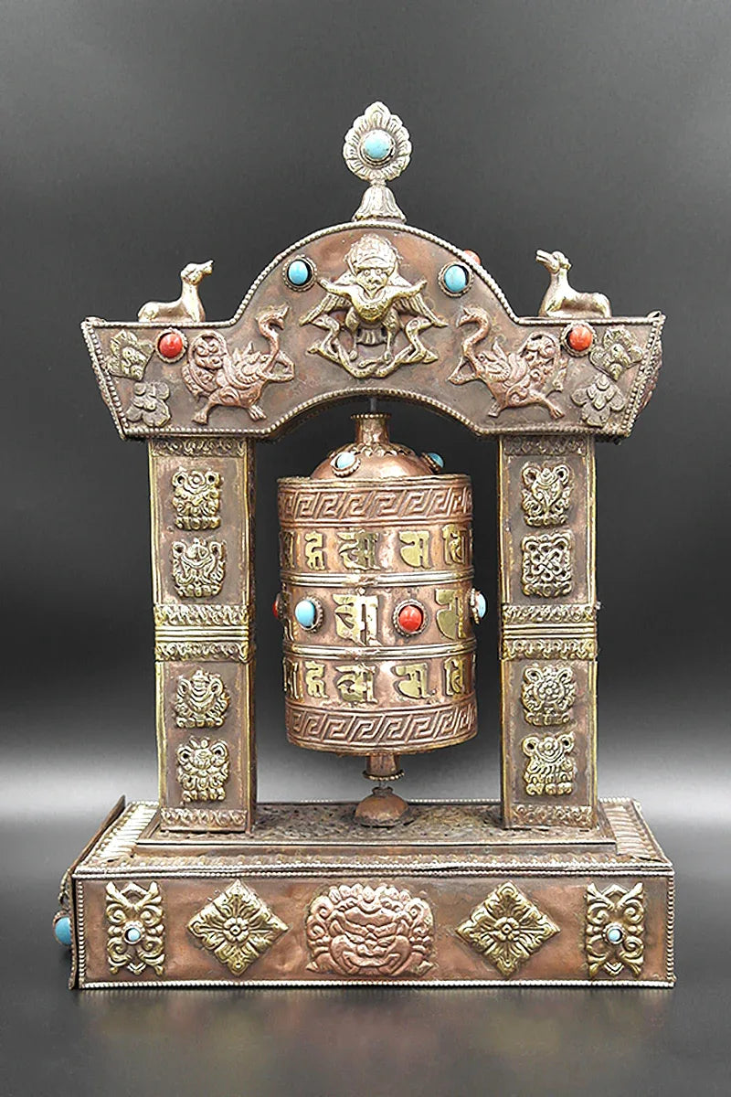 Om mane peme hum in Potala Design prayer wheel - Vajracrafts