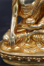 Hand carved Shakyamuni Buddha Statue from Nepal 7" - Vajracrafts
