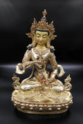 Divine Purity: Gold Plated Vajrasattva Statue, 13" - Vajracrafts