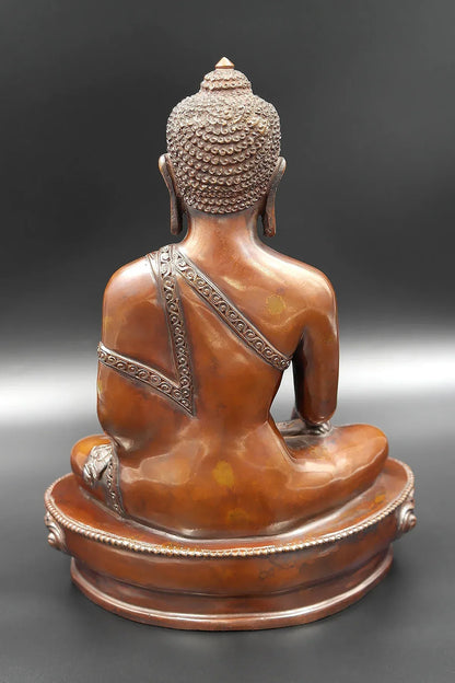 Plain Copper Oxidized Shakyamuni Buddha Statue 9" - Vajracrafts