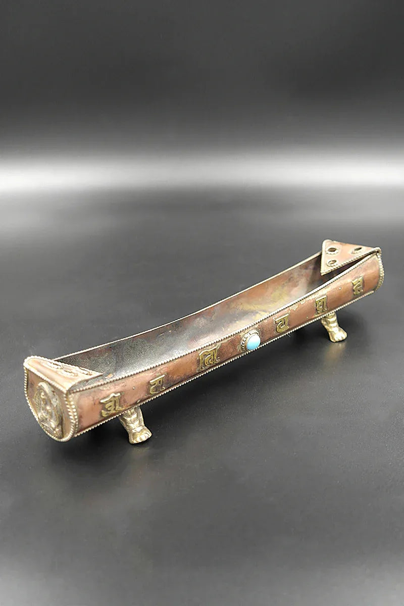 Tibetan Buddhist Copper Incense Burner, 7" - Vajracrafts