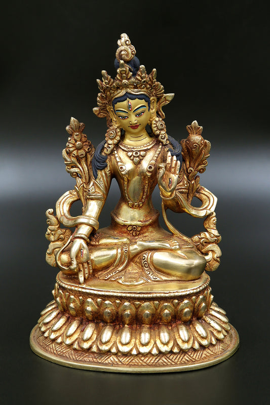 Gold Painted White Tara statue 6"