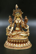 Gold Painted White Tara statue 6" - Vajracrafts