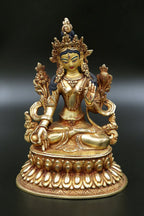 Gold Painted White Tara statue 6" - Vajracrafts