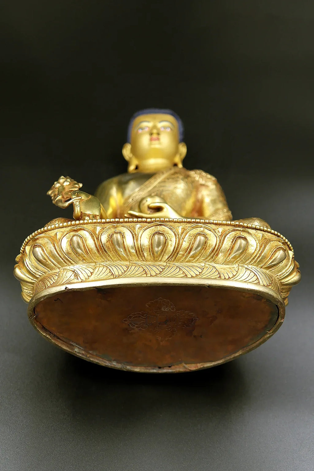 Golden Medicine Buddha Statue, Healing buddha from Nepal 9" - Vajracrafts