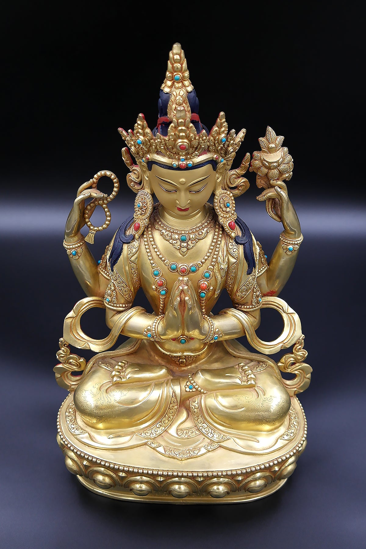 Masterpiece Tibetan Chenrezig Statue 12"