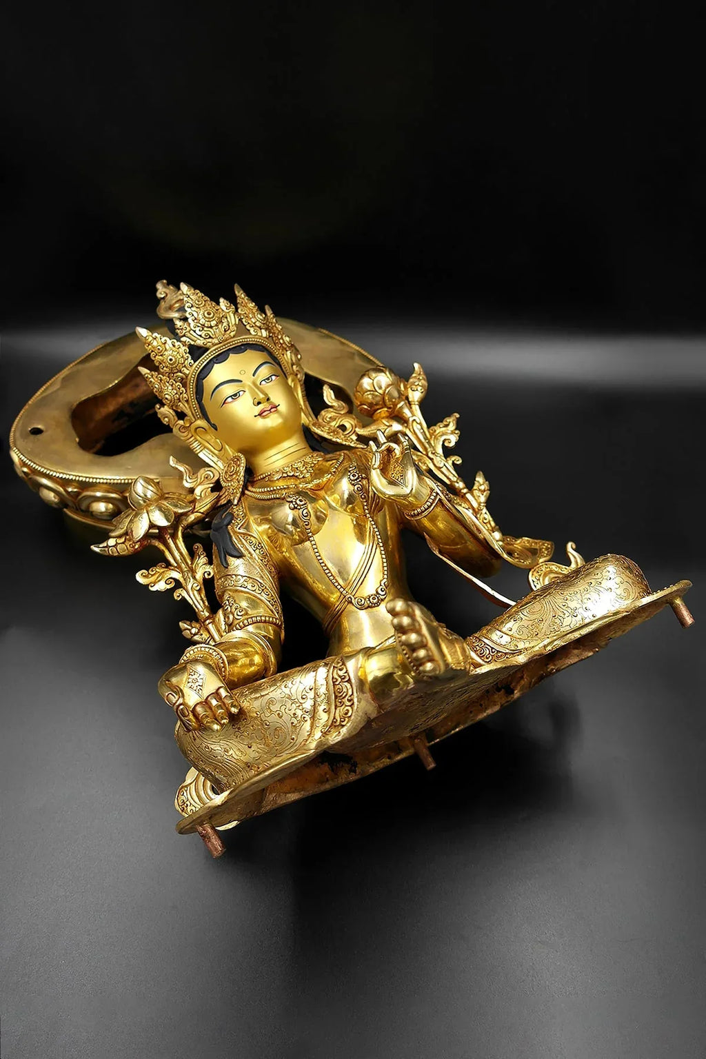 Masterpiece Green Tara Sculpture | Mother Tara Art Nepal 18" - Vajracrafts