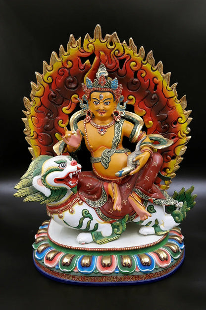 Hand painted Zambala Statue, Handmade Kubera Statue from Nepal - Vajracrafts