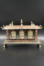 3 in 1 Tibetan Prayer wheel in Potala Palace style 9" - Vajracrafts