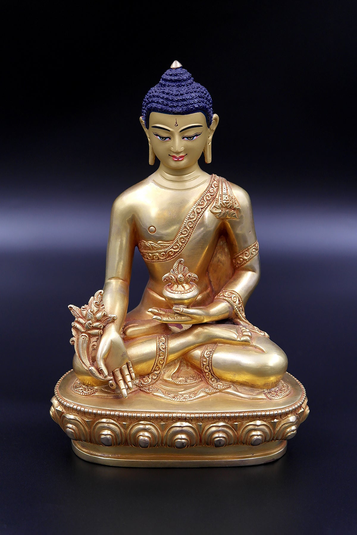 Gold Plated Medicine Buddha Statue from Boudha 7"