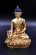 Gold Plated Medicine Buddha Statue from Boudha 7" - Vajracrafts