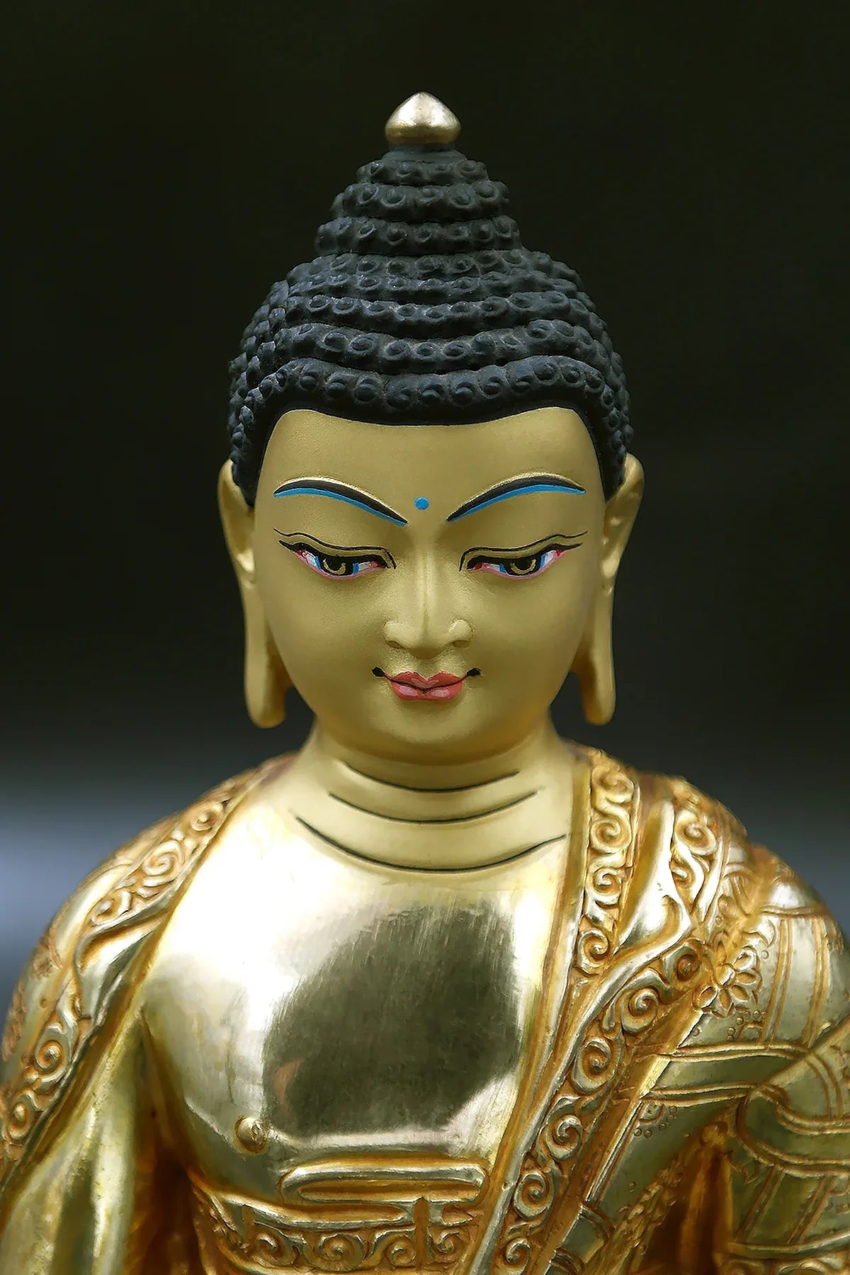 Hand carved Shakyamuni Buddha Statue from Nepal 7" - Vajracrafts