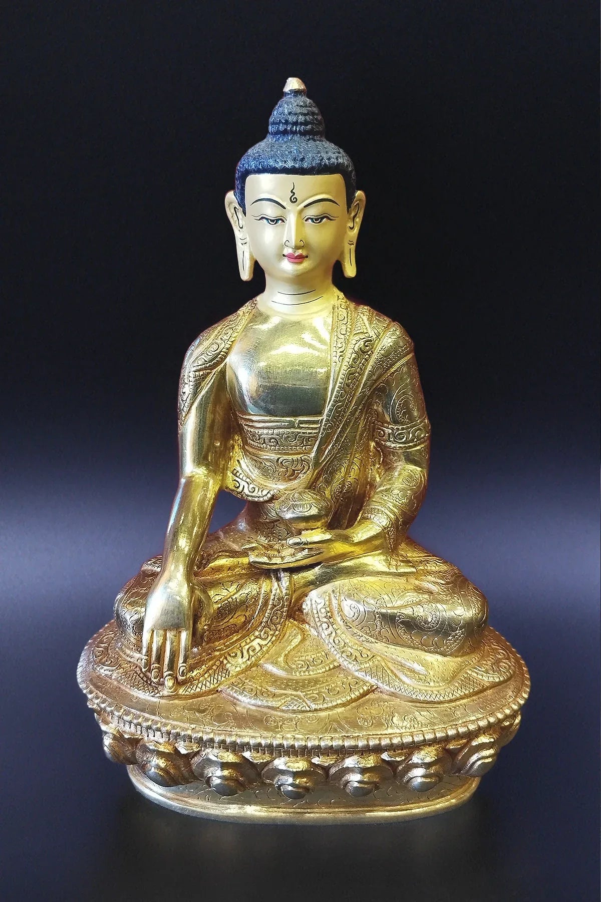 Hand Made Tibetan High quality Shakyamuni Buddha Statue 8" - Vajracrafts