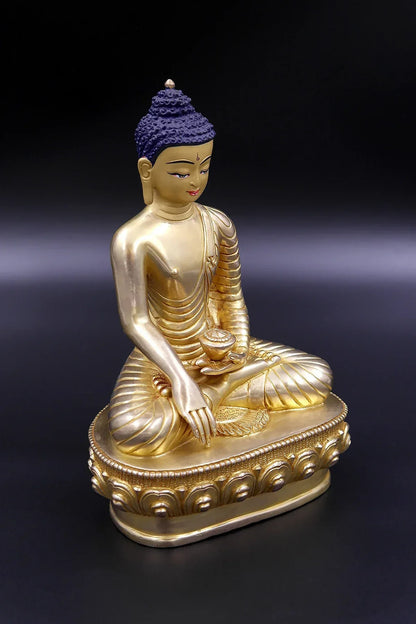 Copper Gilt Tathagata Shakyamuni Buddha Statue 7" - Vajracrafts