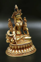 Gold Painted White Tara statue 6" - Vajracrafts