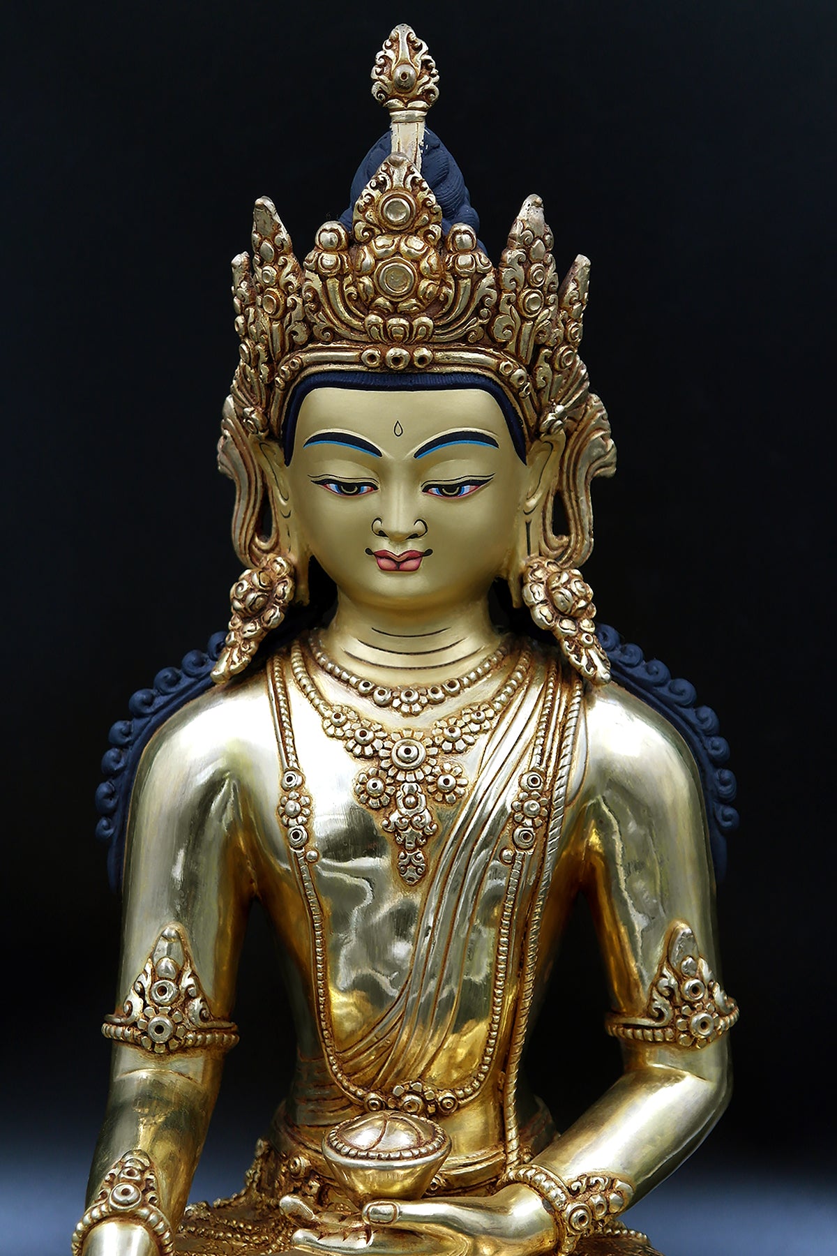 Crowned Shakyamuni Buddha Statue 12"