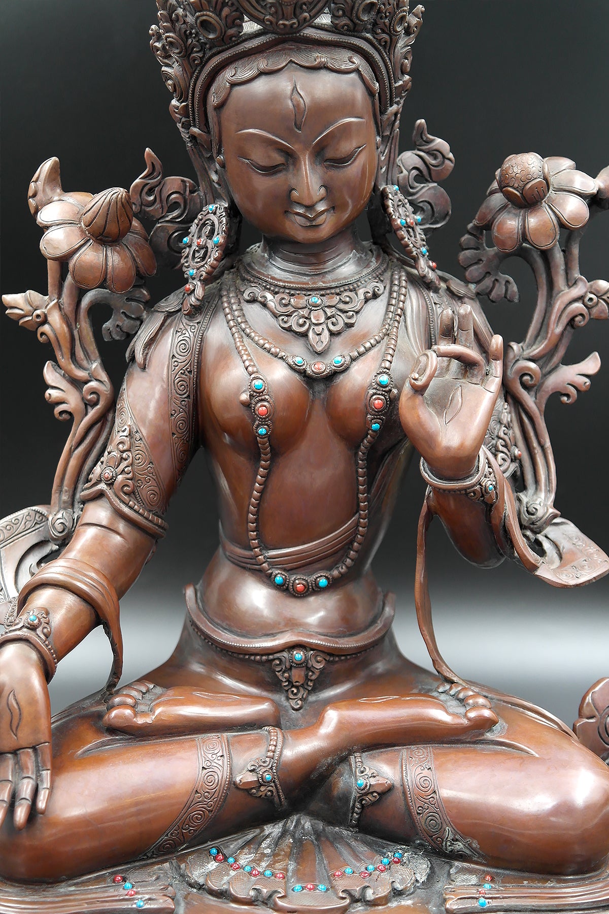White Tara Copper Statue, 15"