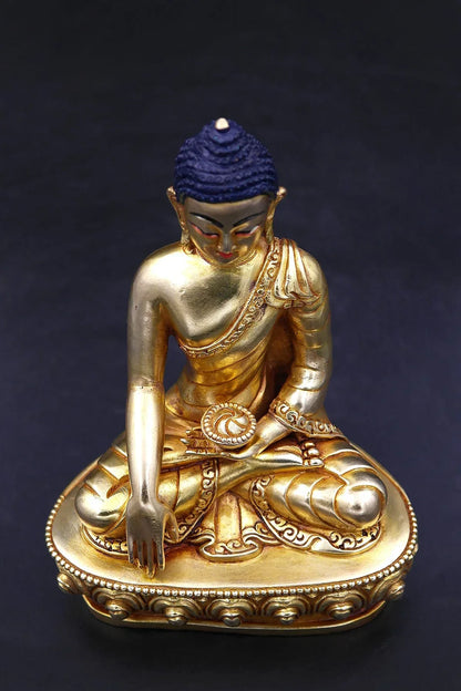 Gold Plated Shakyamuni Buddha Statue 6" - Vajracrafts