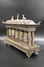 5 in 1 Copper Tibetan Prayer Wheel cum Incense Burner - Vajracrafts