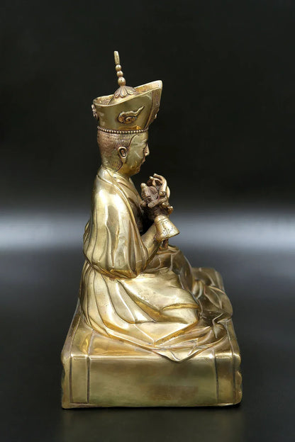 Antique Finishing Tibetan Buddhist 16th Karmapa Statue 8.5" - Vajracrafts