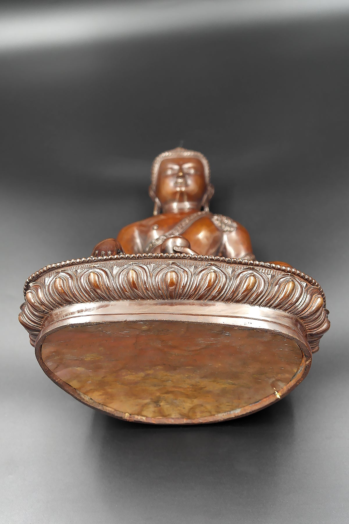 Plain Copper Oxidized Shakyamuni Buddha Statue 9"