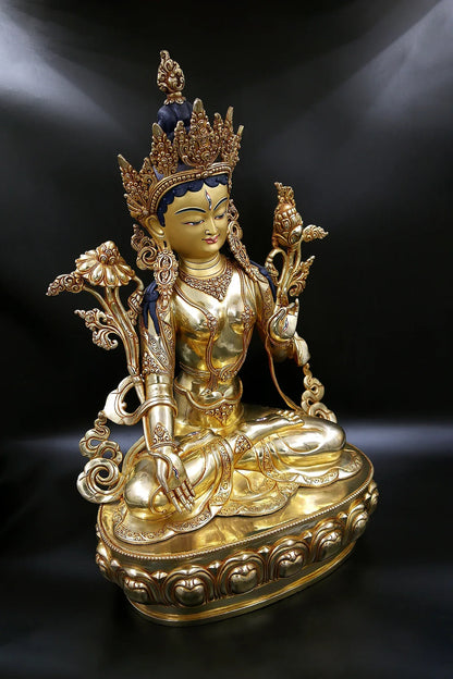 White Tara Statue | Handmade Tara Sculpture from Nepal 20" - Vajracrafts