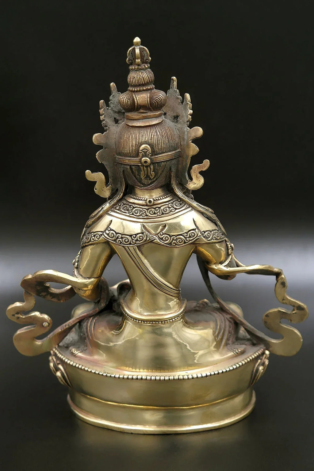 Golden tone and Antique looks Tibetan Vajrasattva Statue 9" - Vajracrafts