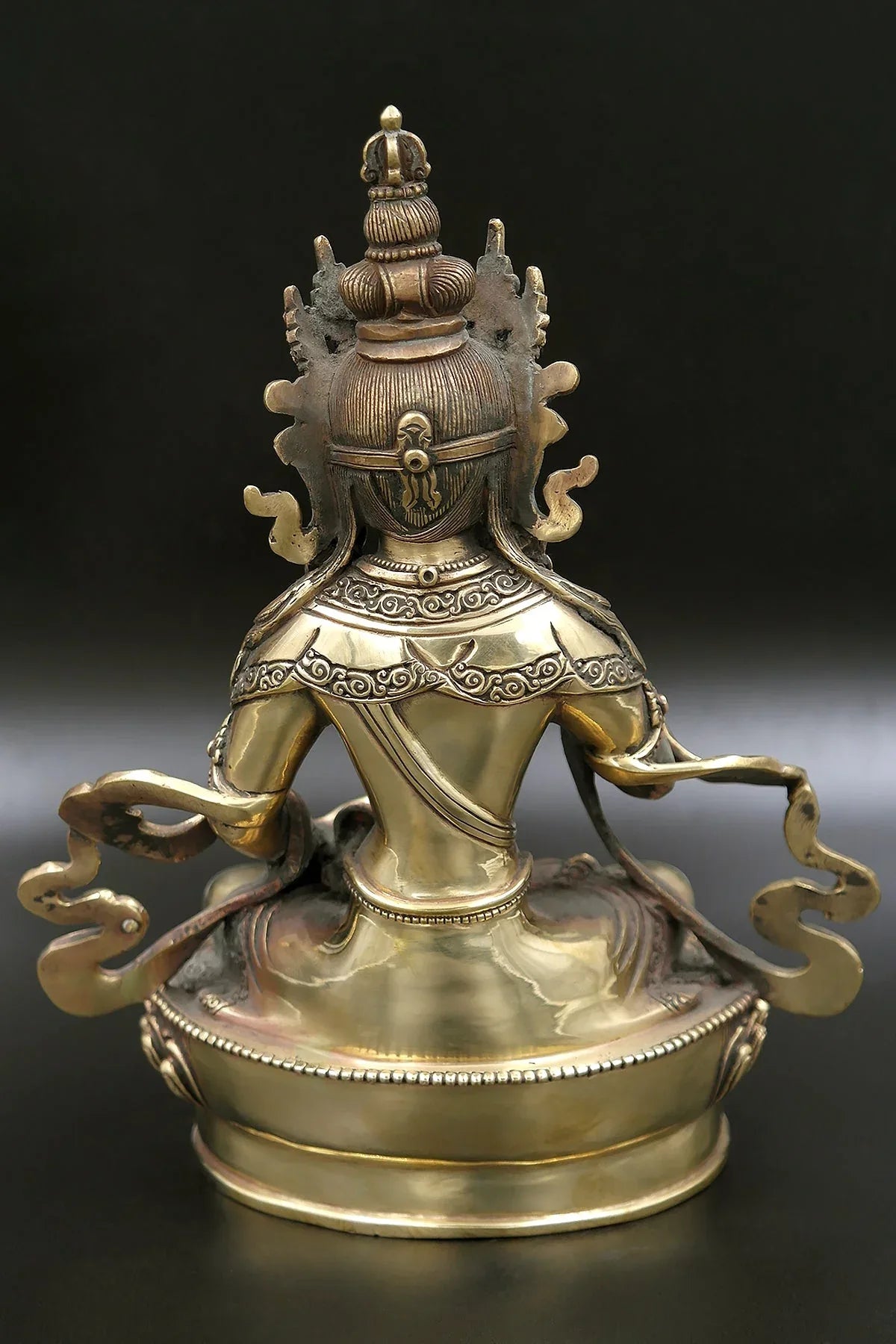 Golden tone and Antique looks Tibetan Vajrasattva Statue 9" - Vajracrafts