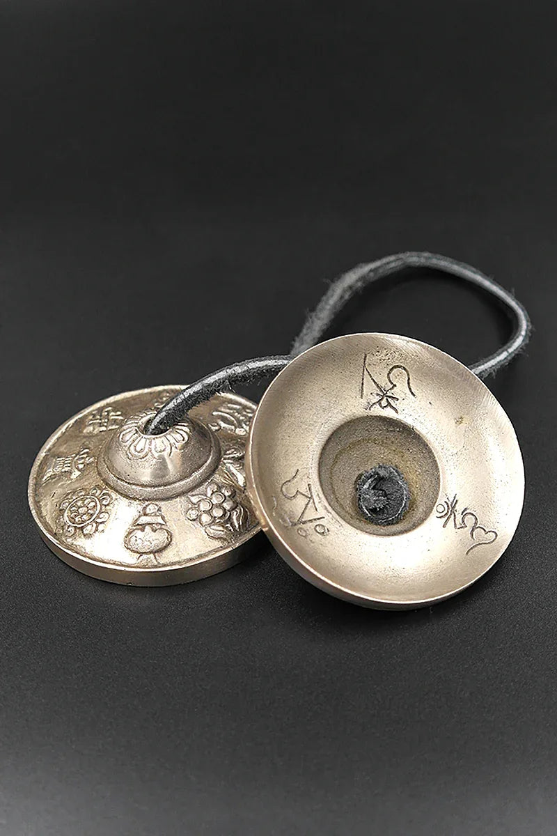 Asta Mangal symbols Carved High-Quality Tingsha 2.6" - Vajracrafts