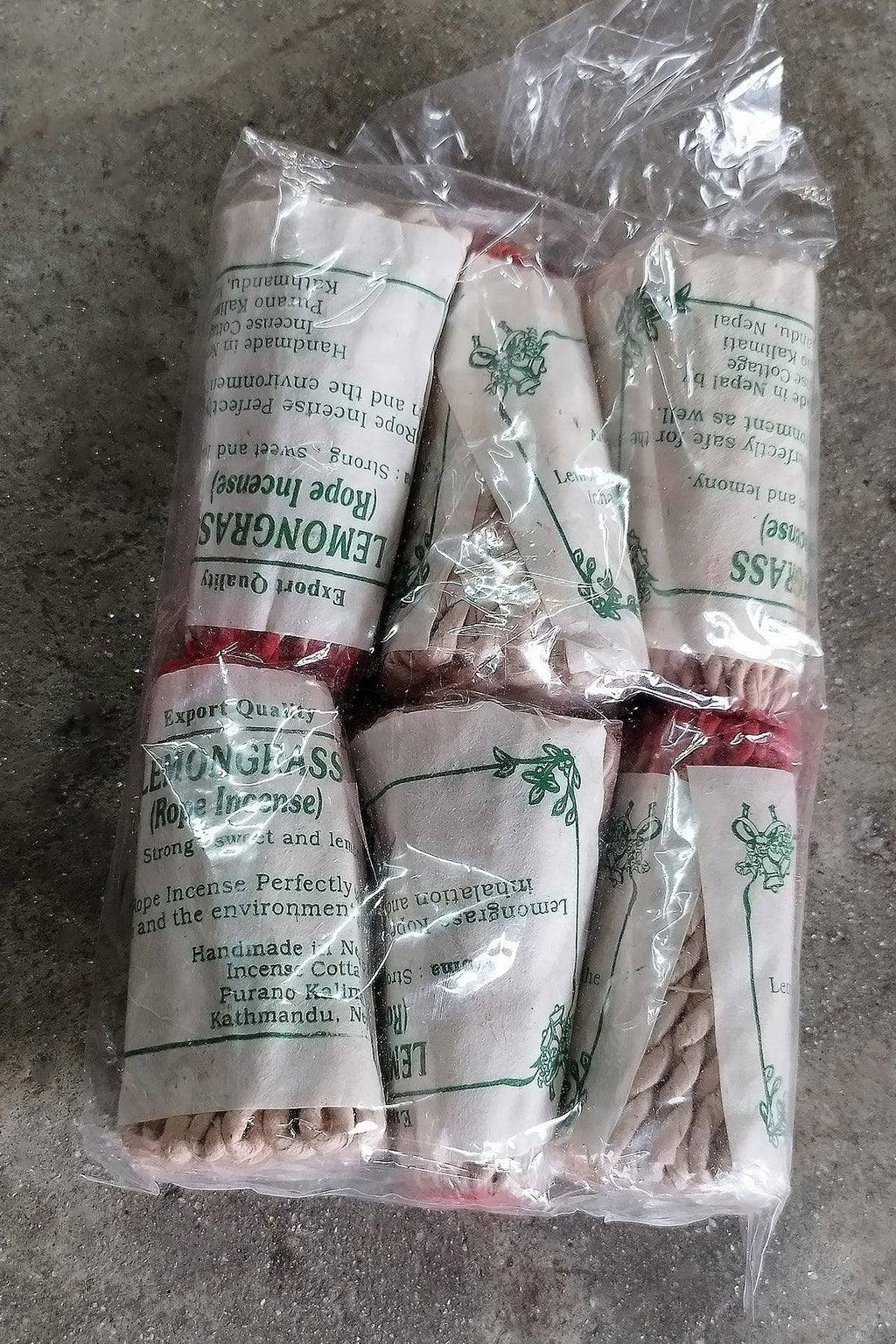 Lemon Grass Rope Incense - Set of 6 - Vajracrafts