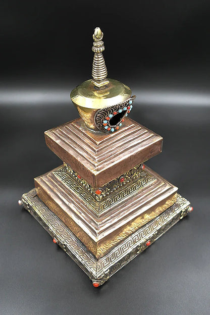 Stupa Design Prayer Copper Incense Burner - Vajracrafts