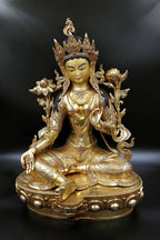 Masterpiece Green Tara Sculpture | Mother Tara Art Nepal 18" - Vajracrafts