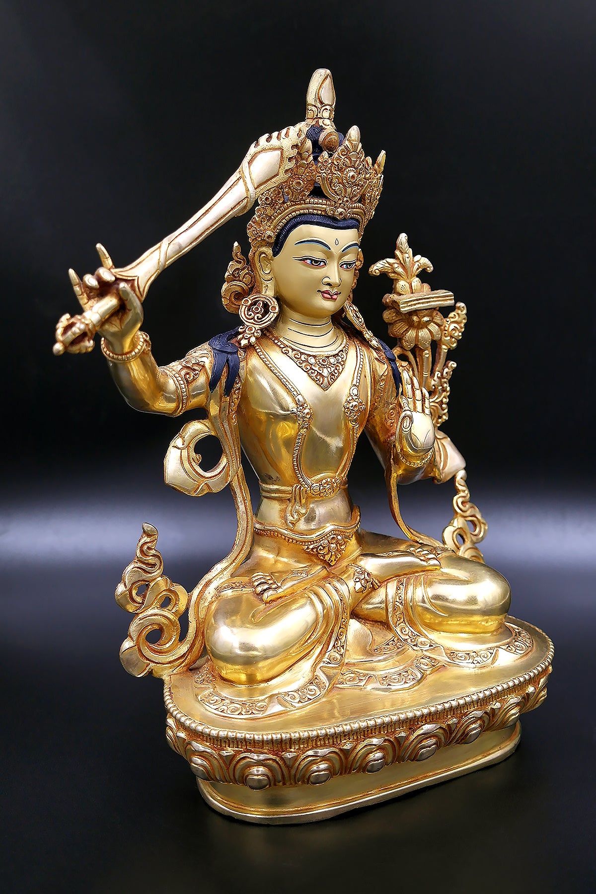 Tibetan Manjushree Statue from Patan 12"