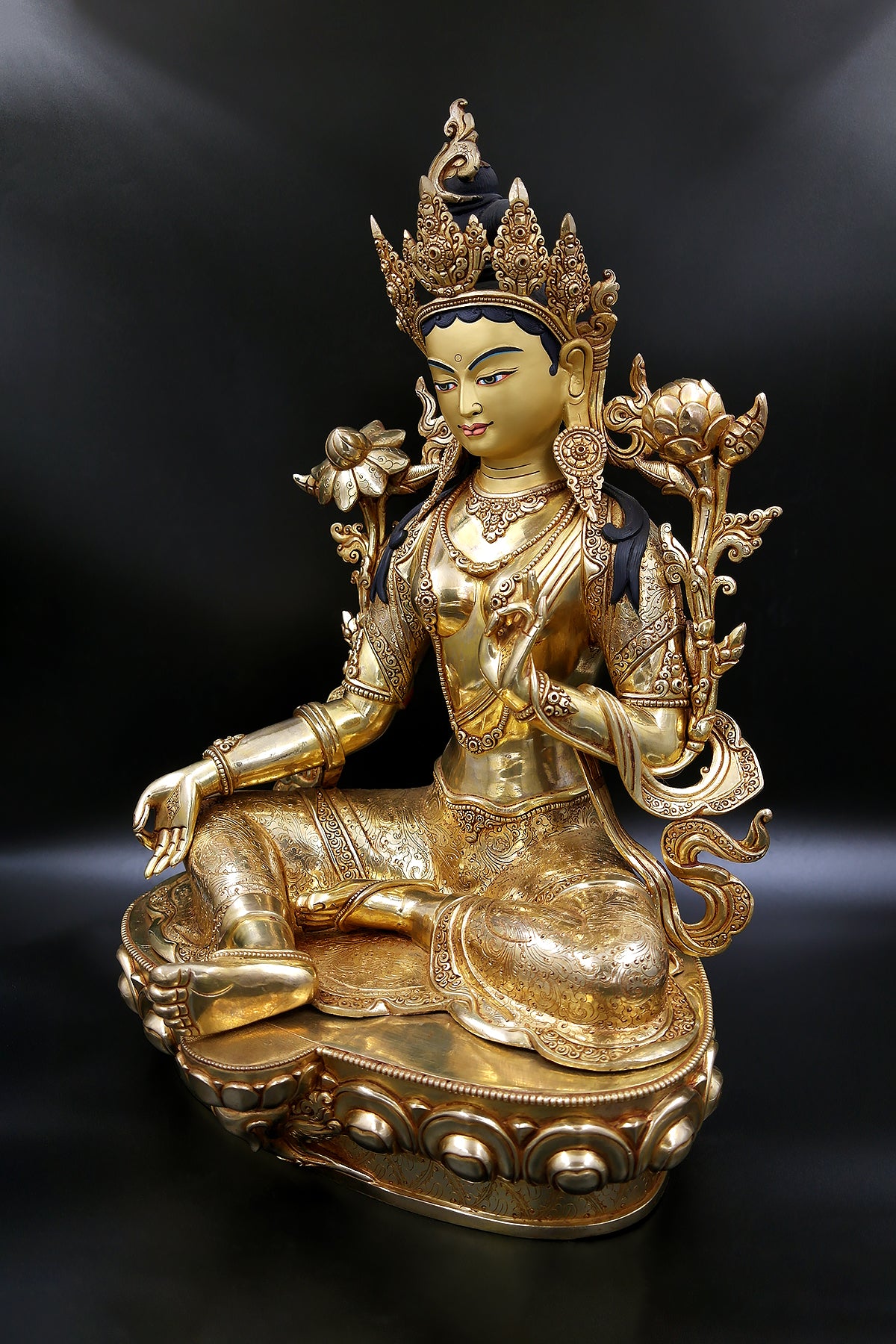 Masterpiece Green Tara Sculpture | Mother Tara Art Nepal 18"