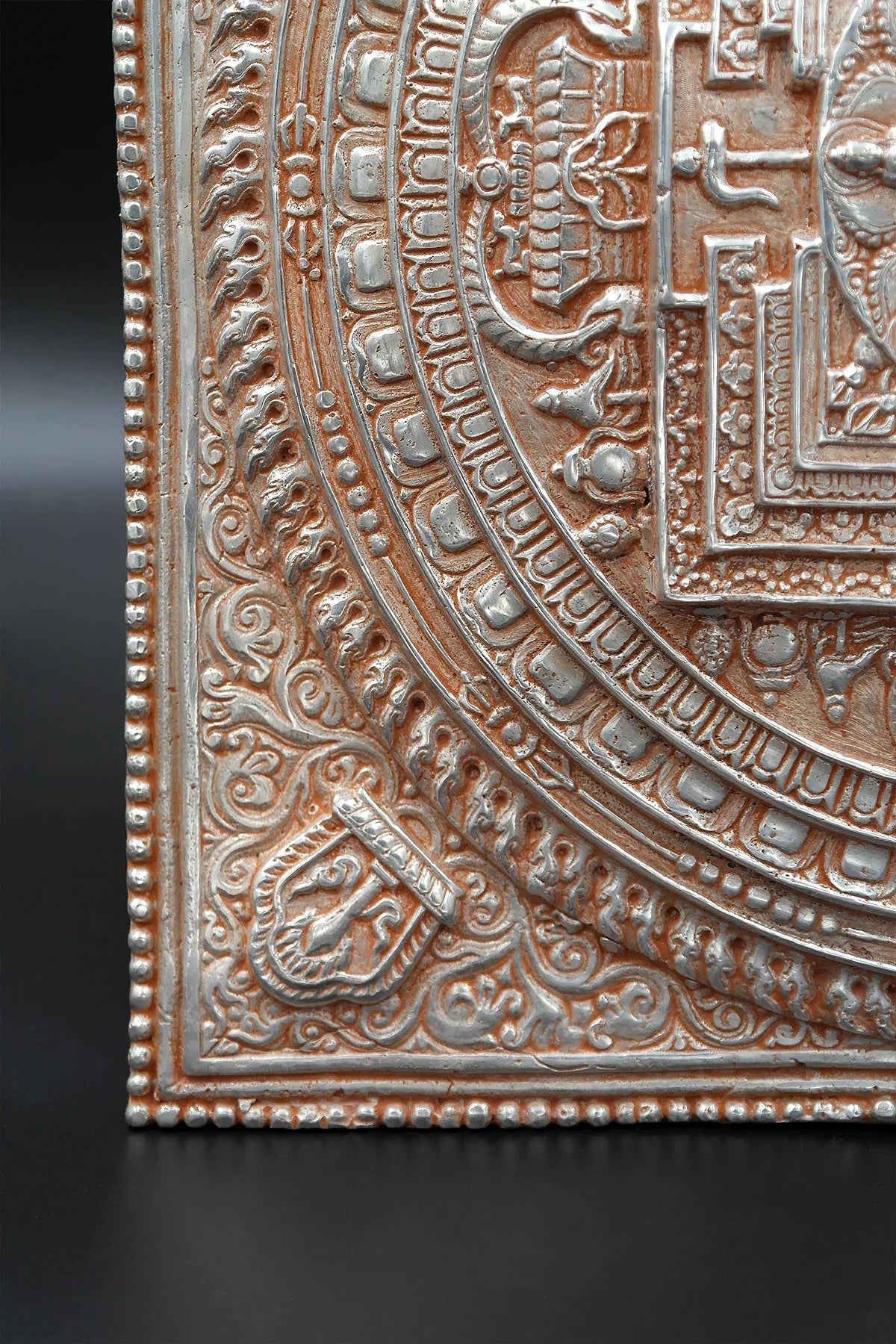 Silver Plated Tibetan Buddhist Mandala Thangka Wall hanging - Vajracrafts