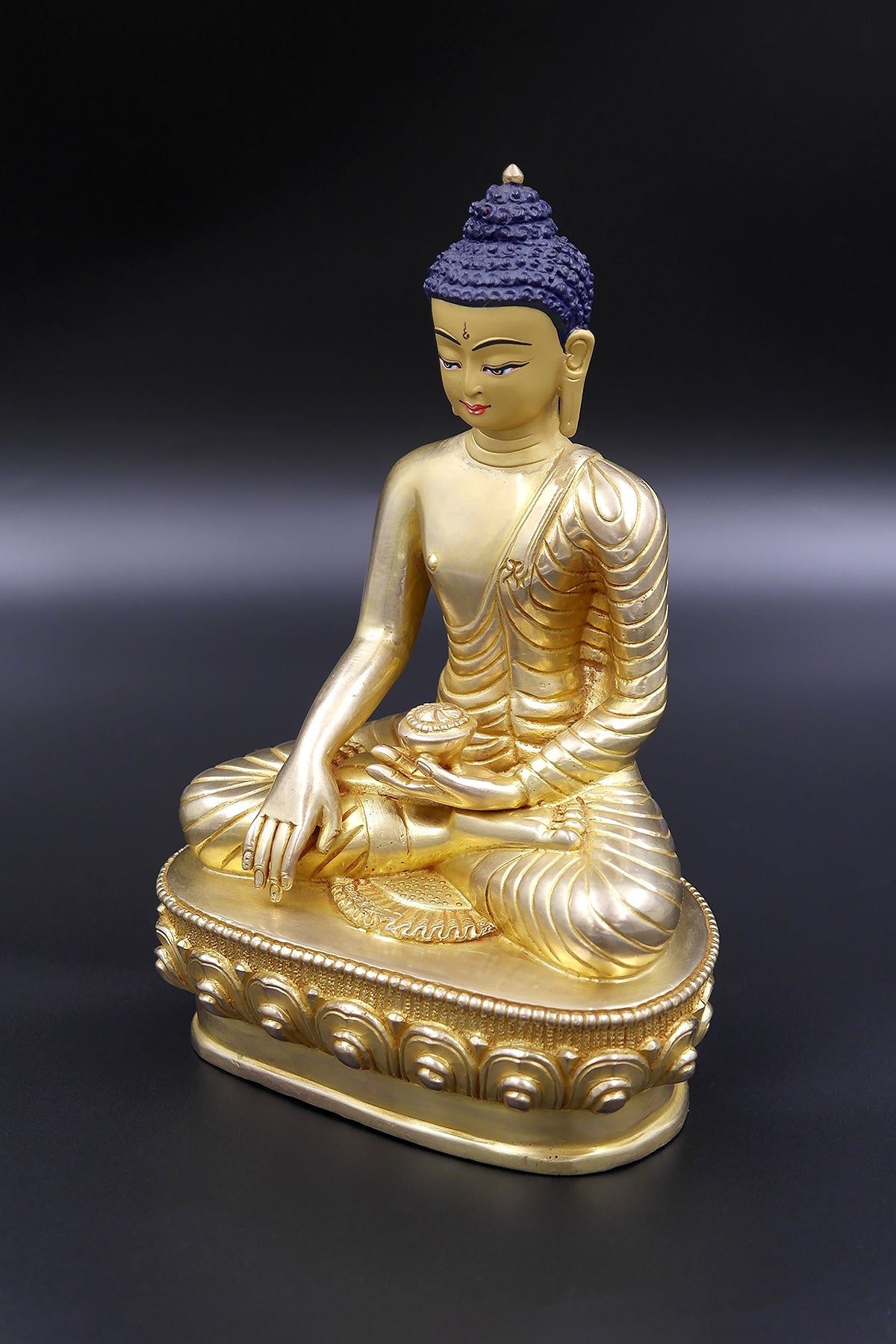 Copper Gilt Tathagata Shakyamuni Buddha Statue 7"