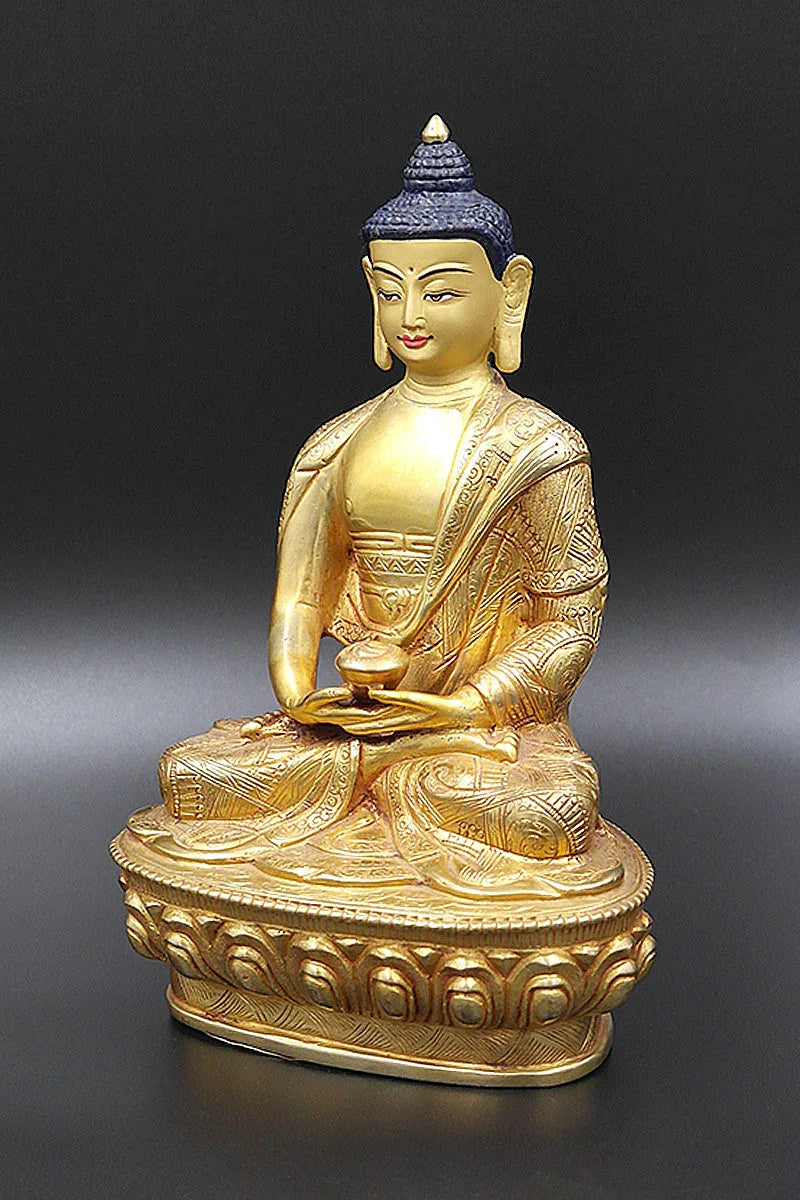 Gold Plated Amitabha Buddha Statue 8" - Vajracrafts