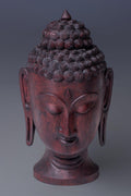 Beautiful Handmade Wooden Buddha Head Sculpture - Vajracrafts